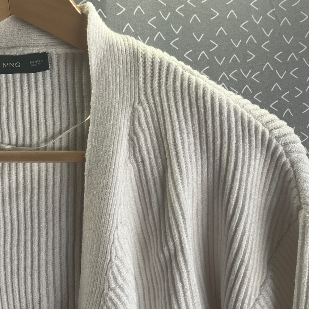 Mango Cream Ribbed Cardigan - Picture 2 of 5